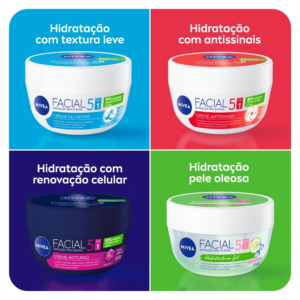 Creme Facial NIVEA 100g - Antissinais - Nutritivo - Noturno - Gel Fresh - Pele Negra - Lata 56g